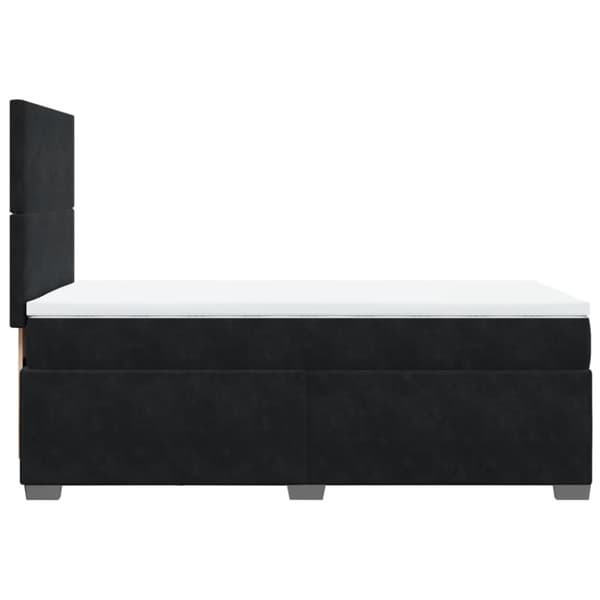 Ramsäng med madrass svart 80x200 cm sammet
