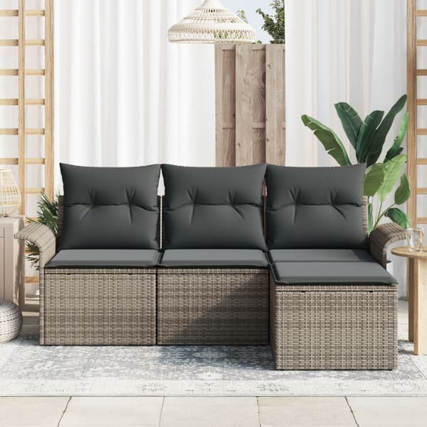 Soffset med kudde 4 pcs Grå konstrotting