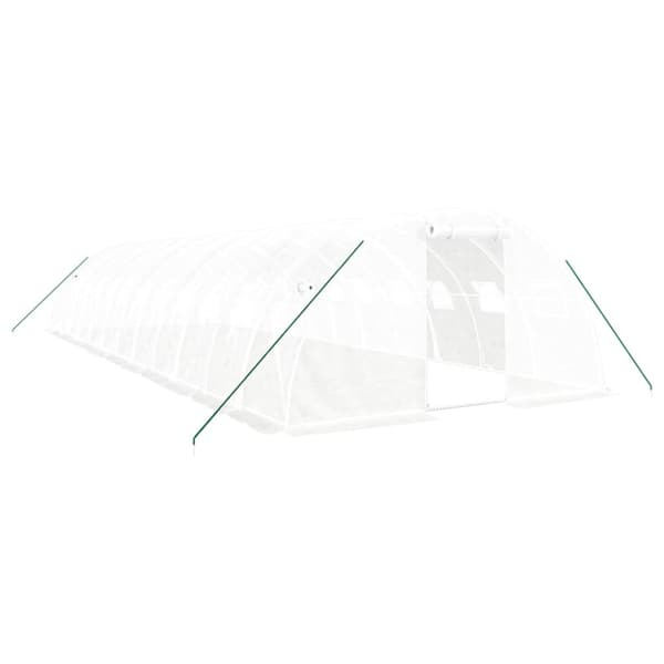 Växthus med stålram vit 48 m² 12x4x2 m