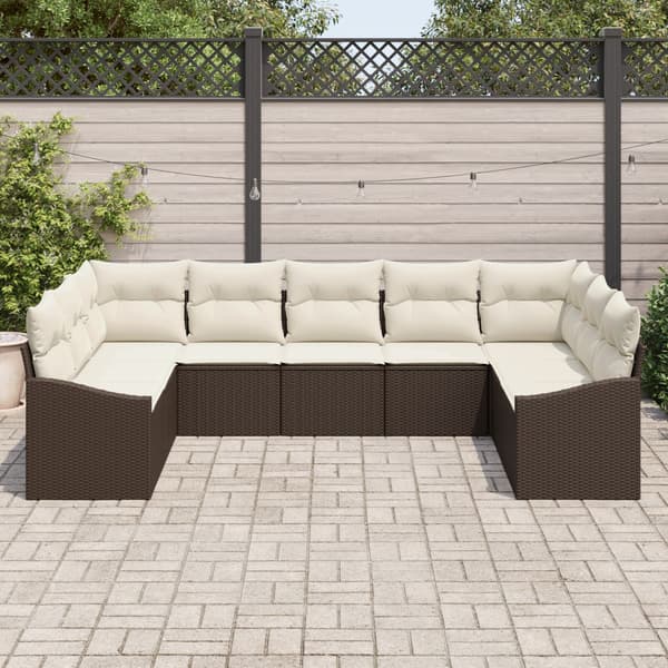 Soffset med kudde 9 pcs Brun konstrotting