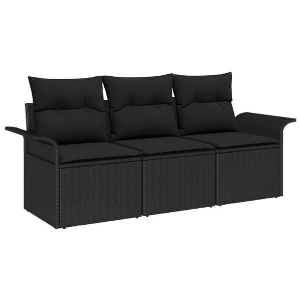 Soffset med kudde 3 pcs Svart konstrotting
