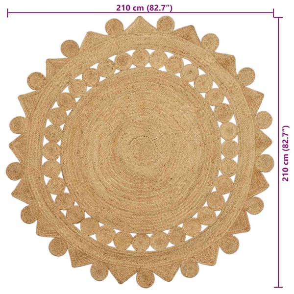 Områdesmattor Rektangulär Brun Ø 210 cm Jute