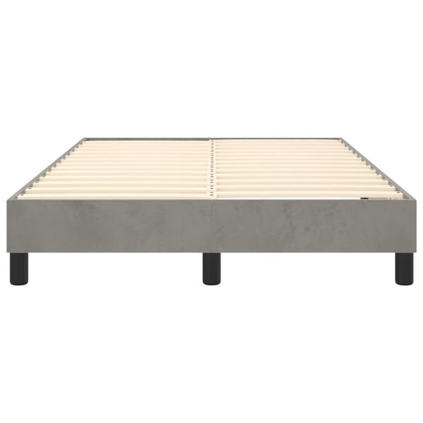 Boxspring-sängram ljusgrå 120x200 cm sammet