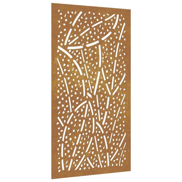 Väggdekoration 105x55 cm rosttrögt stål bladdesign