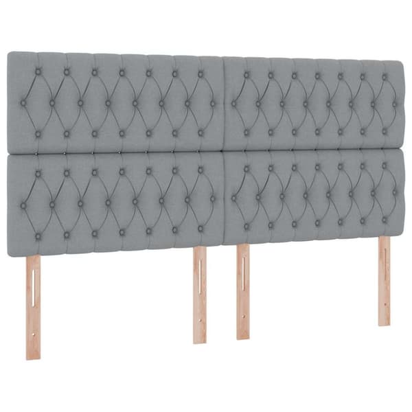 Förvaringssäng med LED med led Ljusgrå 160 x 200 cm Polyester