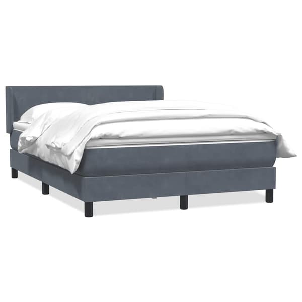 Ramsäng med madrass mörkgrå 160x210 cm sammet