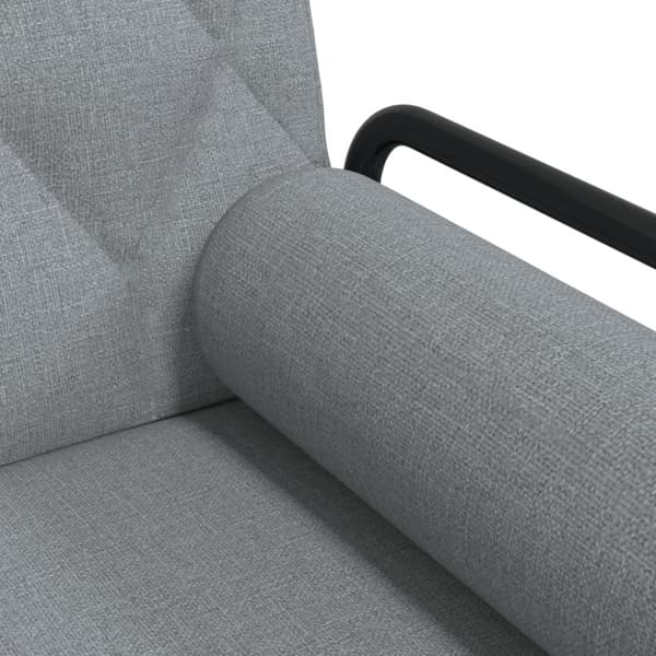 Bäddsoffa med armstöd ljusgrå tyg
