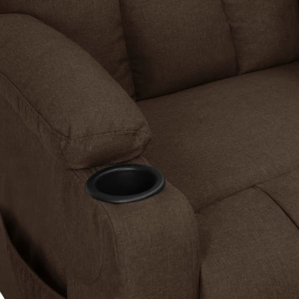 Reclinerfåtölj mörkbrun tyg