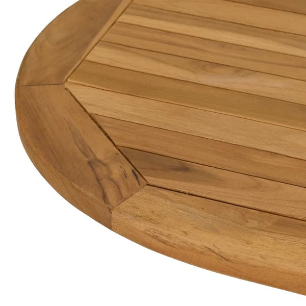 Bordsskiva Oval Massivt teakträ Naturlig