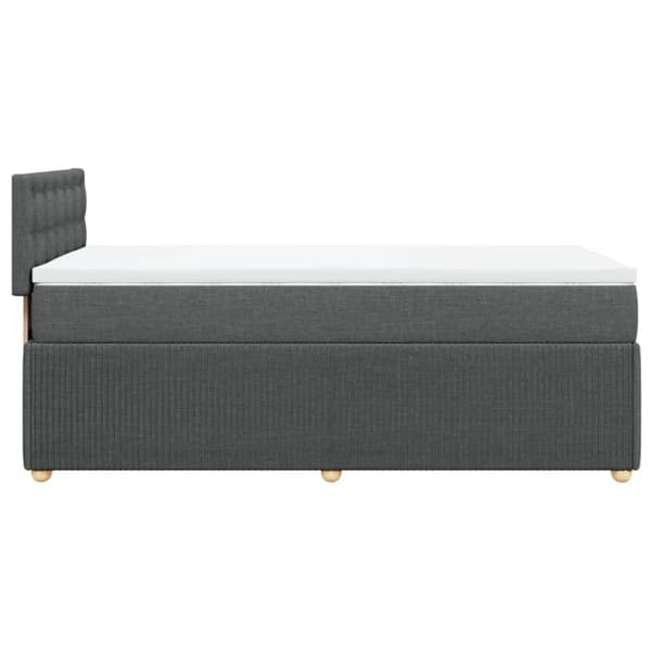 Ramsäng med madrass mörkgrå 100x200 cm tyg