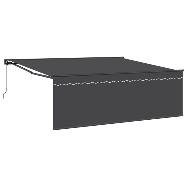 Utfällbar markis Antracit 400 × 300 cm Polyester och aluminium