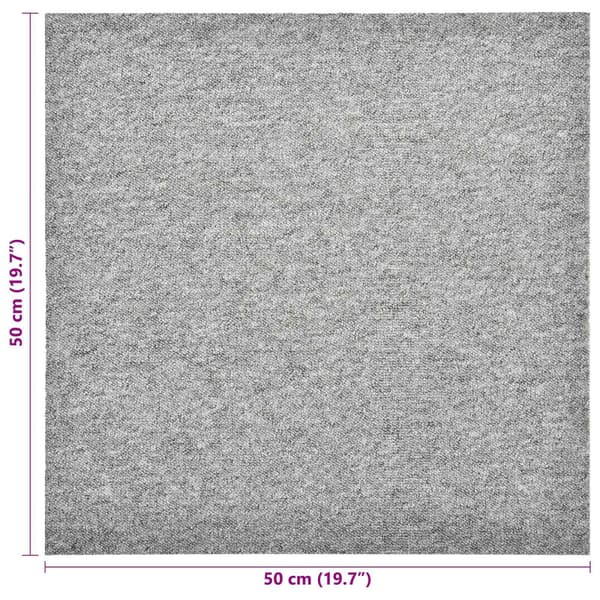 Matta 20 pcs Ljusgrå 50 x 50 cm 100% Polypropen