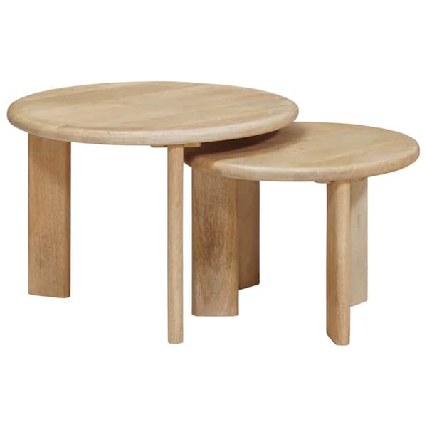 Nesting Kaffe Bord 2 pcs Svart Massivt mangoträ