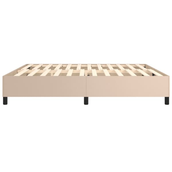 Boxspring-sängram cappuccino 200x200 cm konstläder