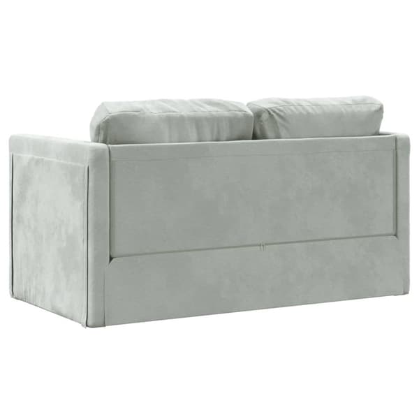 Golvbäddsoffa 2-i-1 Ljusgrå 122x204x55 cm sammet