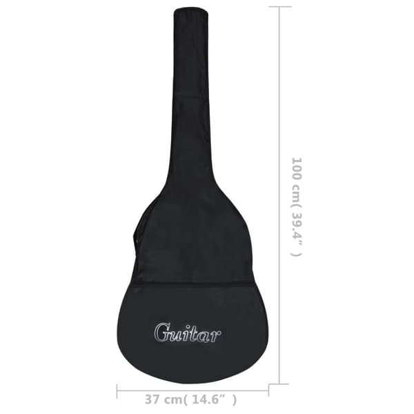 Gitarrfodral för 4/4 (39") klassisk gitarr svart 100x37 cm tyg