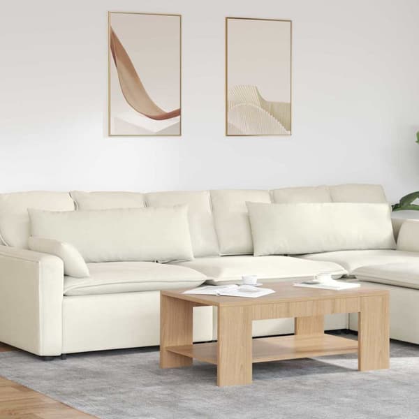 Sofakuddar 2 pcs Kräm 120 x 40 cm Kordread tyg