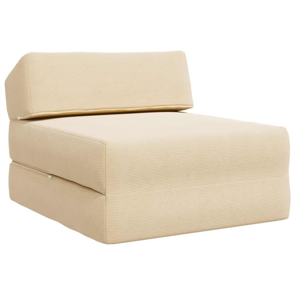 Fällbar Soffbed Gräddvit 60 x 70 x 41 cm Tyg