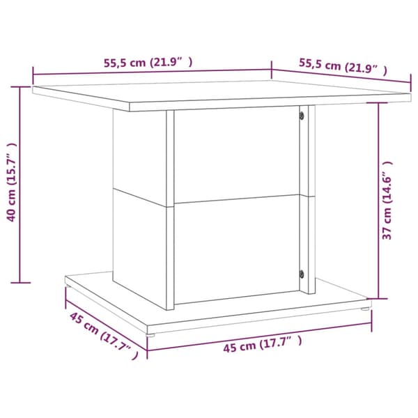 Soffbord vit 55,5x55,5x40 cm konstruerat trä