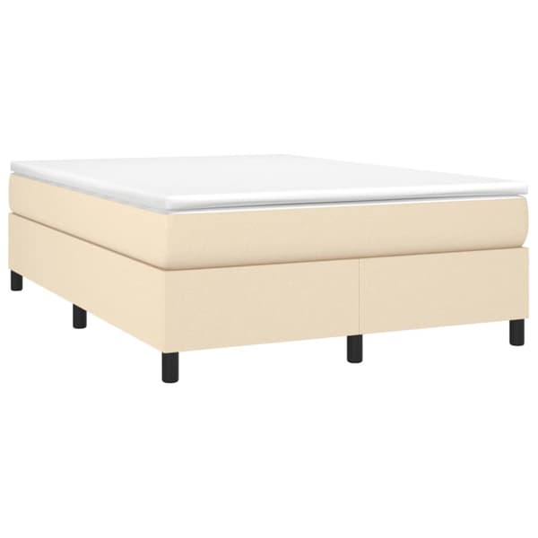 Boxspring-sängram gräddvit 140x200 cm tyg