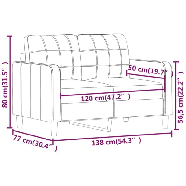 2-sitssoffa gräddvit 120 cm konstläder