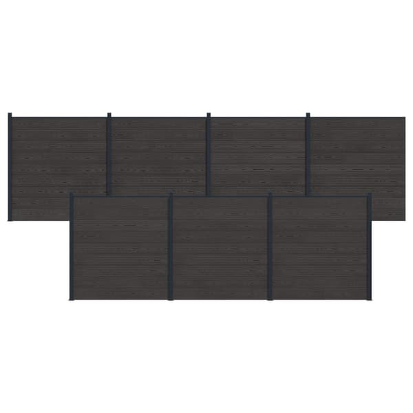 Stängselpanel 7 pcs WPC och aluminium Svart