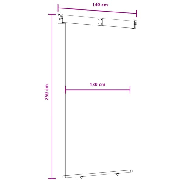 Balkongsidomarkis 100% polyester, järn, stål
