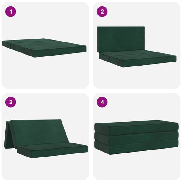 Fällbar Soffbed 160 x 67 x 45 cm Mörkgrön