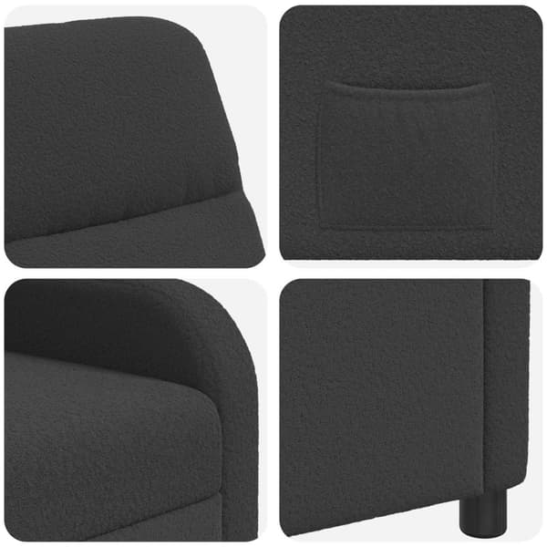 Recliner Mörkgrå Bouclé