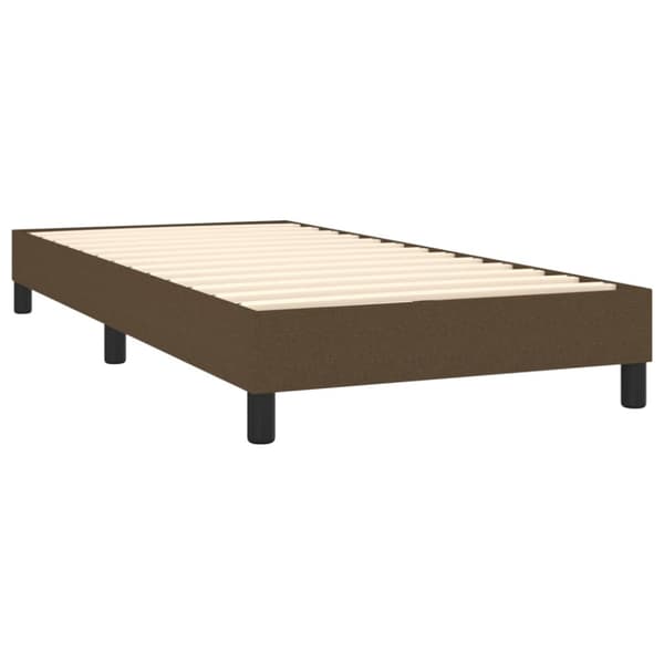 Boxspring-sängram mörkbrun 80x200 cm tyg