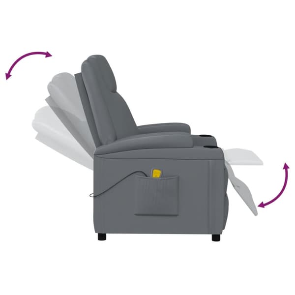 Massagefåtölj antracit konstläder