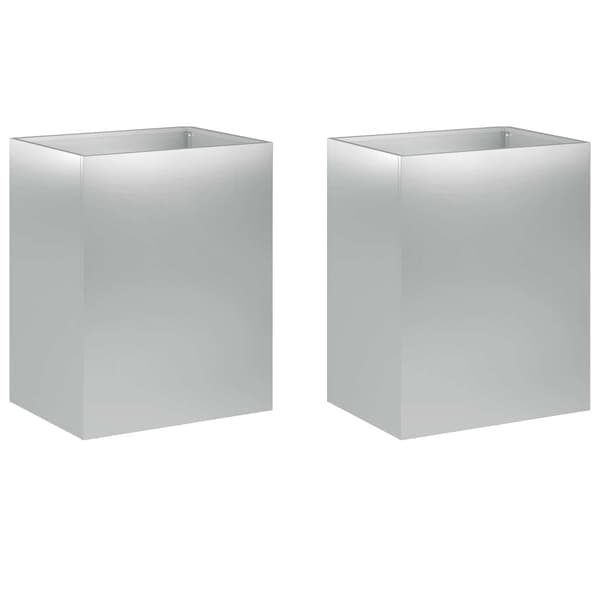 Trädgårdsplanterare 2 st Silver 40 x 30 x 40 cm