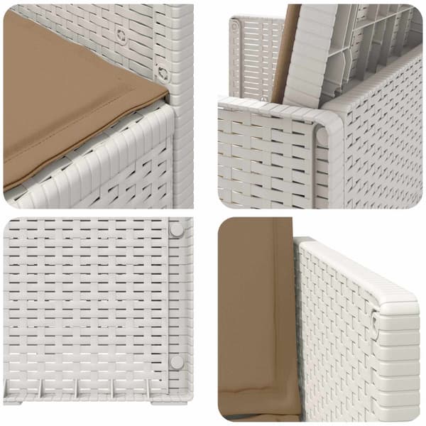 Trädgårdsmatstolar 2 pcs Vit och taupe PP