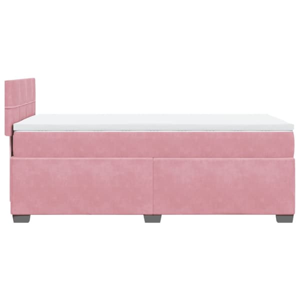 Ramsäng med madrass rosa 90x200 cm sammet