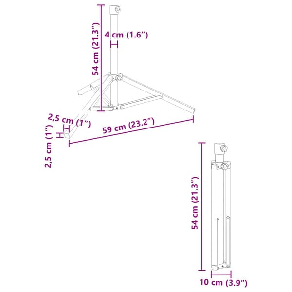 Parasolställ Vit Stål for 25-32 mm Pole