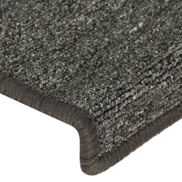Trappmattor 15 st 65x21x4 cm mörkgrå rektangulär kant