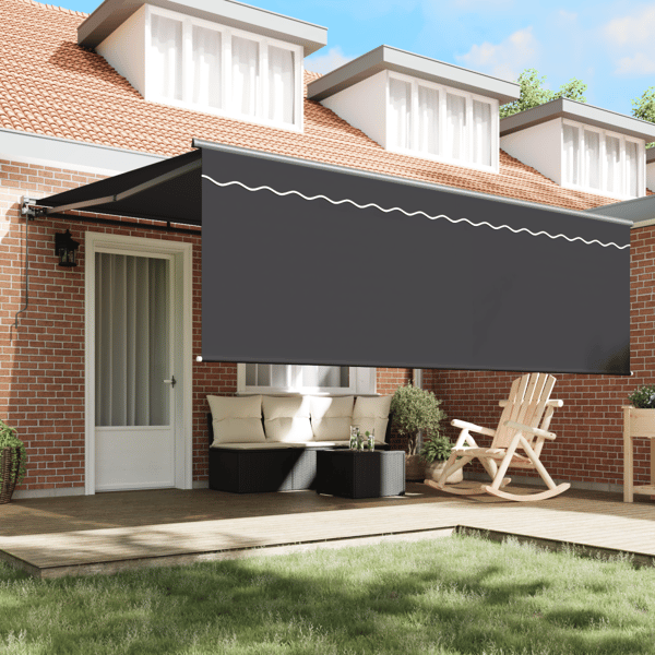 Utfällbar markis Antracit 400 × 300 cm Polyester och aluminium