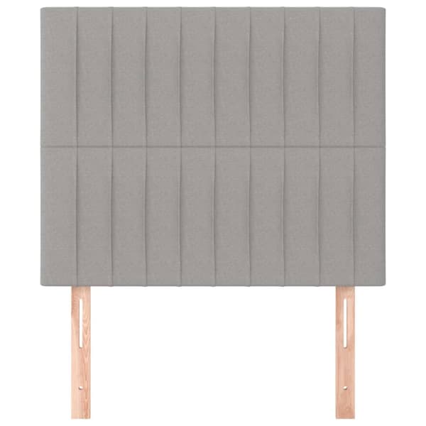 Sänggavel ljusgrå 80x5x118/128 cm tyg