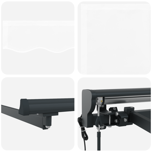 Markisram Vit 500 × 300 cm Polyester med PU-beläggning