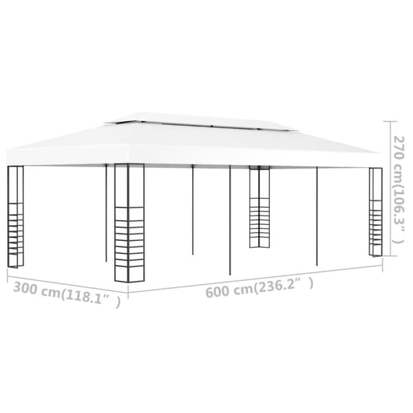 Paviljong 6x3 m vit
