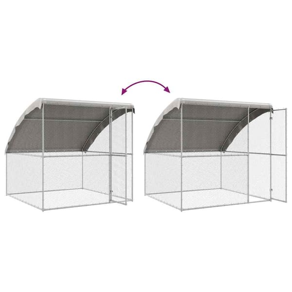 Hönshus Silver 2 x 2 x 2 m Galvaniserat Stål
