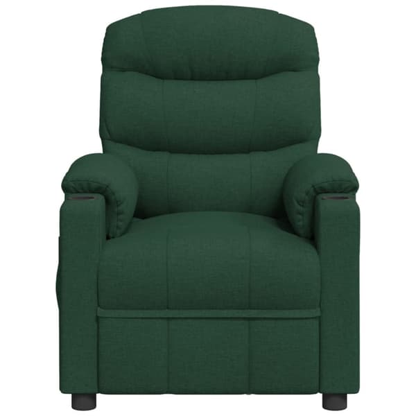 Massagefåtölj mörkgrön tyg