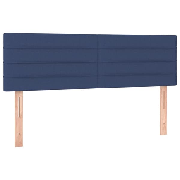 Ramsäng med madrass blå 140x190 cm tyg