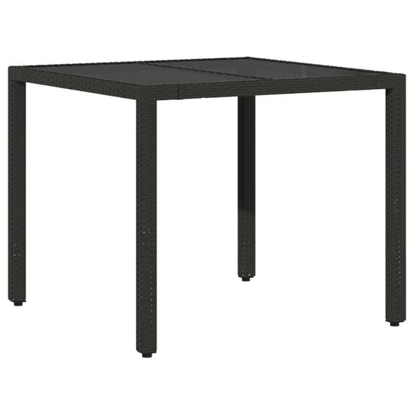 Trädgårdsmöbelset 5 pcs Svart konstrotting