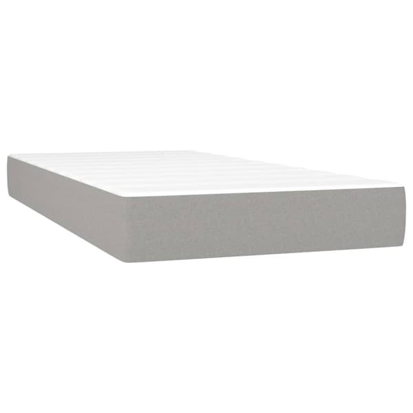 Ramsäng med madrass ljusgrå 200x200 cm tyg