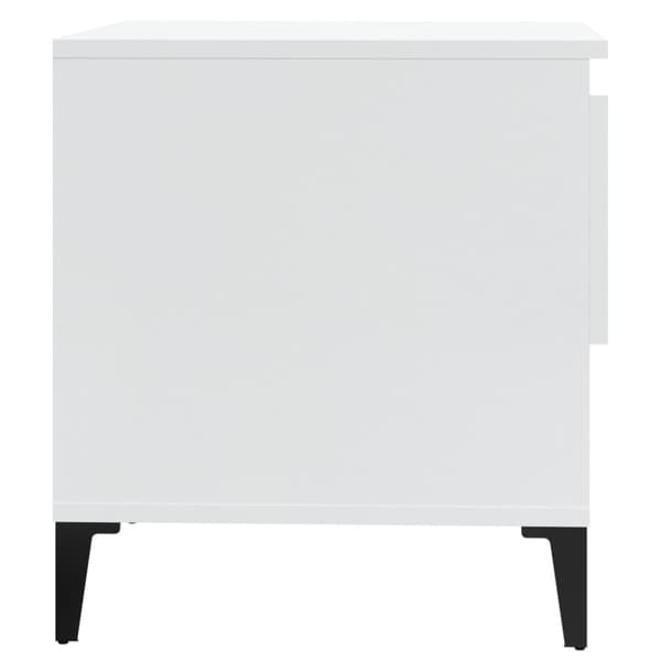 Sidobord vit högglans 50x46x50 cm konstruerat trä