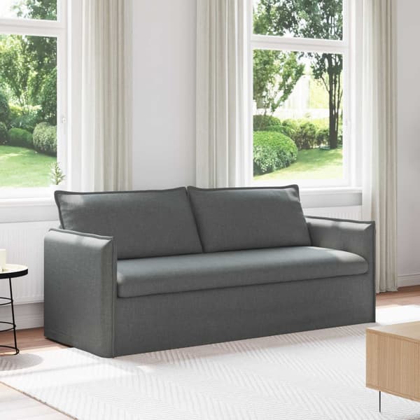 Soffa Mörkgrå 196 x 82 x 85 cm tyg
