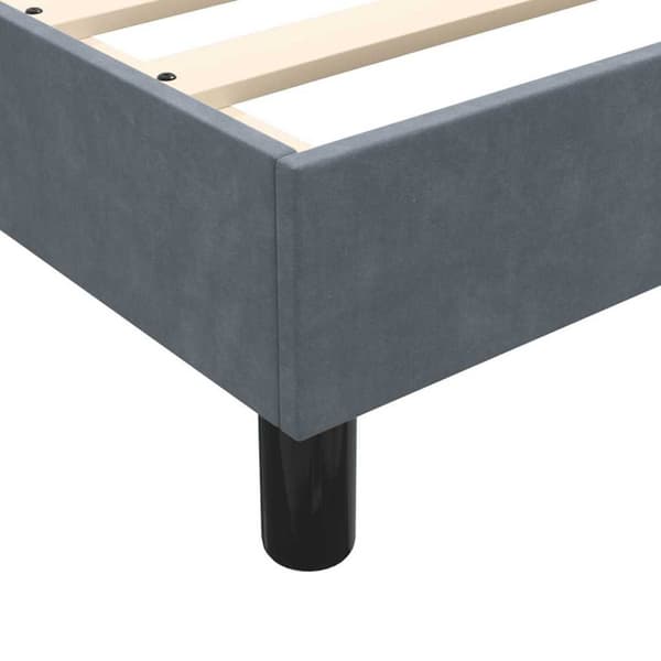 Ramsäng med madrass mörkgrå 80x220 cm sammet