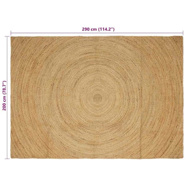 Områdesmattor Rektangulär Brun 200 x 290 cm Jute