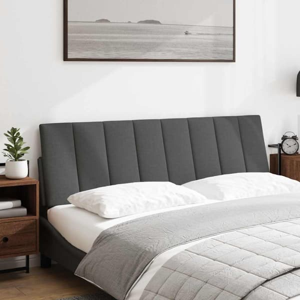 Headboard Cushion "Hanko" Dark Grey 160 cm Fabric